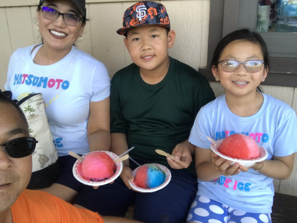 Dr. Yip and Family Enjoying Morimoto's Shaved Ice